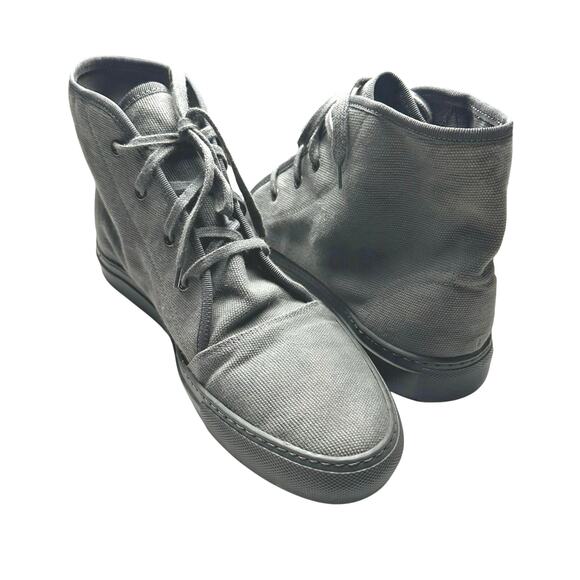 Common Projects | Men | Gray Canvas Lace Up Hi-Top Safari Boots | EU 43 US 10 - Picture 2 of 16
